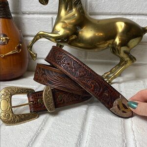 Tooled Silver Creek collection, leather belt.